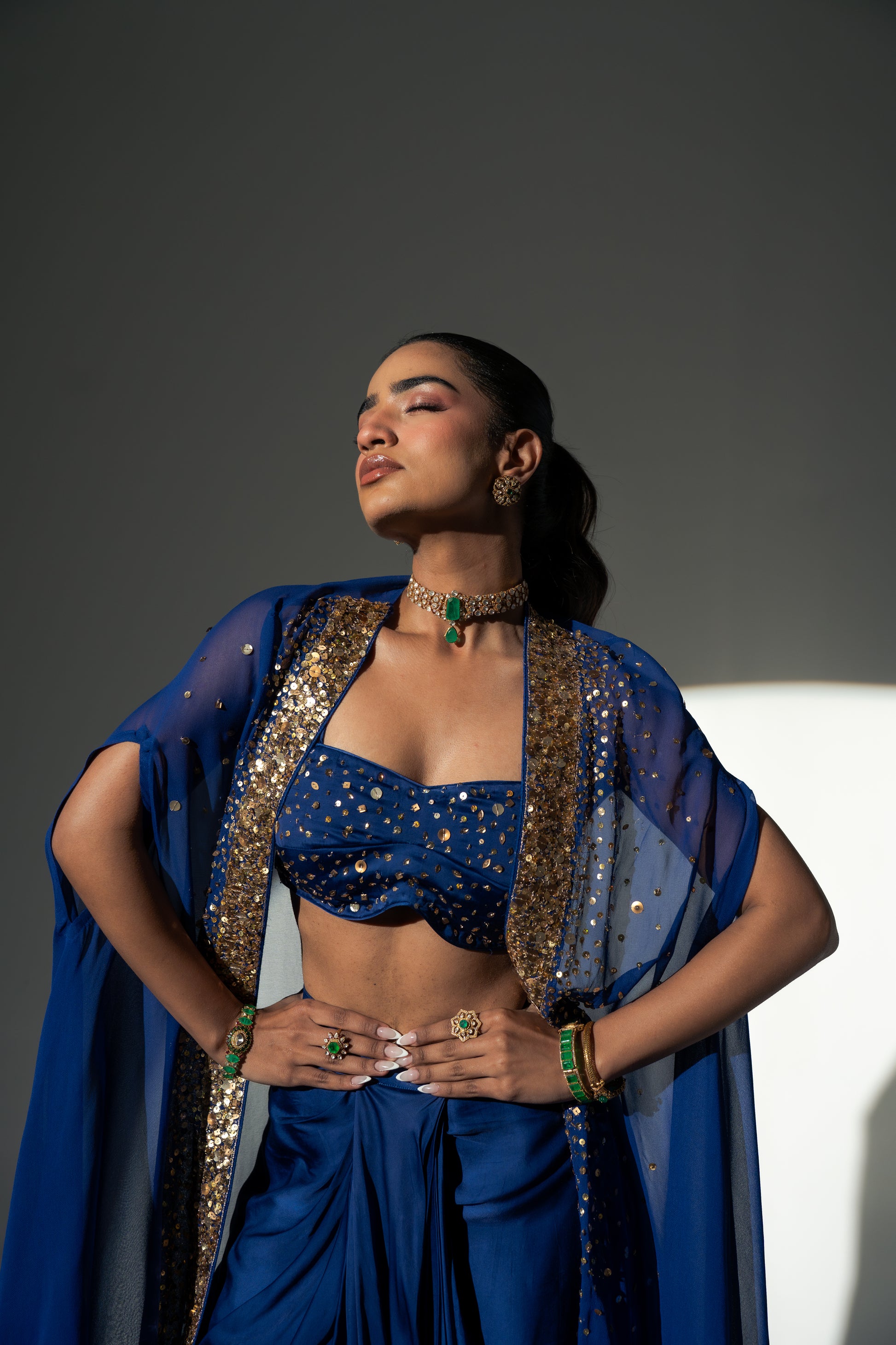 Mehraz Cape Skirt Set - M