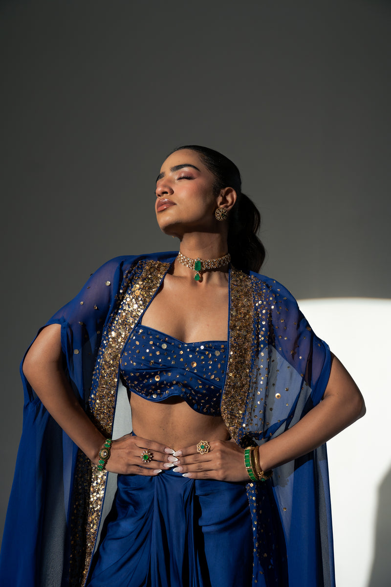 Mehraz Cape Skirt Set - M