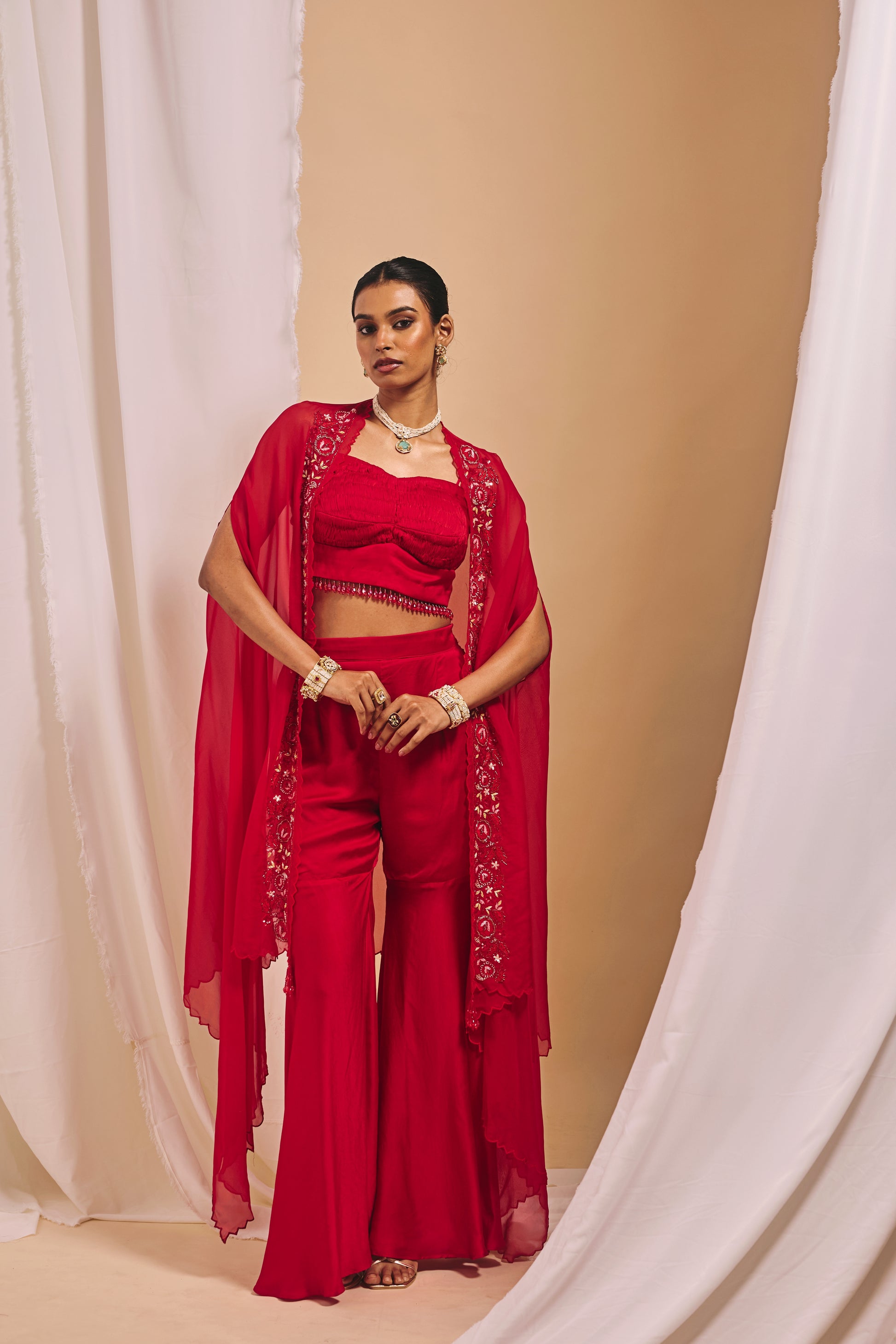 Surkh Sharara Set