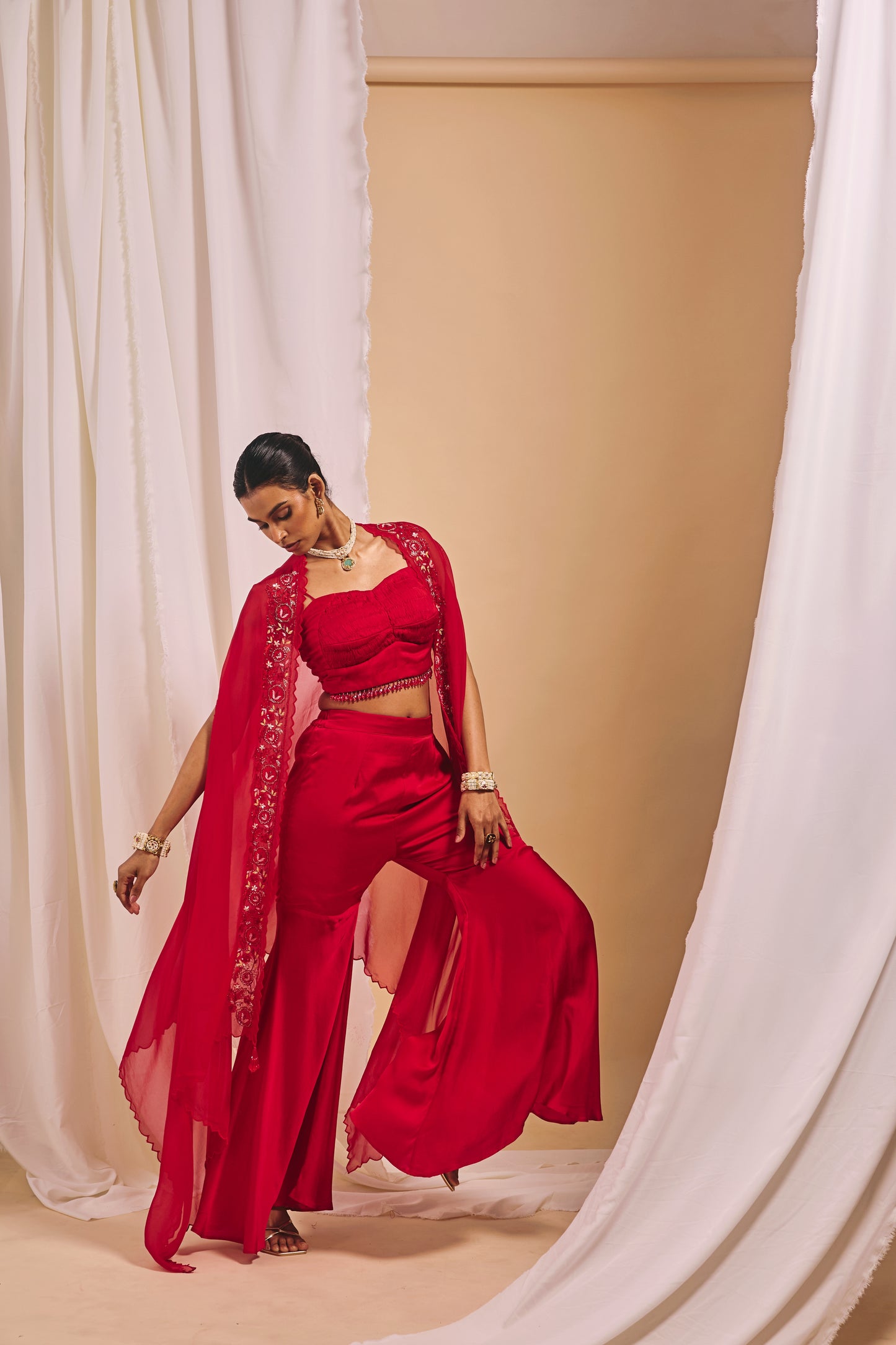 Surkh Sharara Set