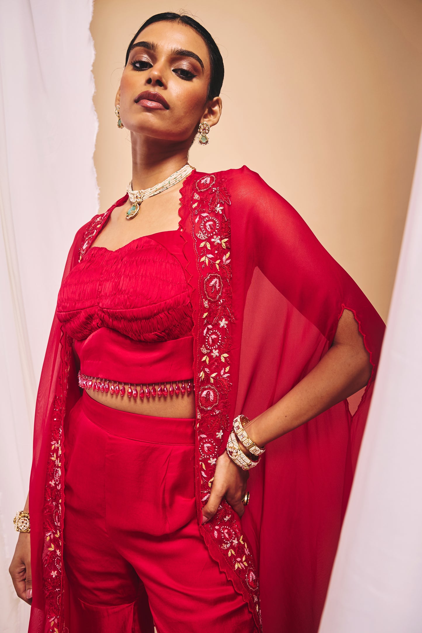 Surkh Sharara Set - L