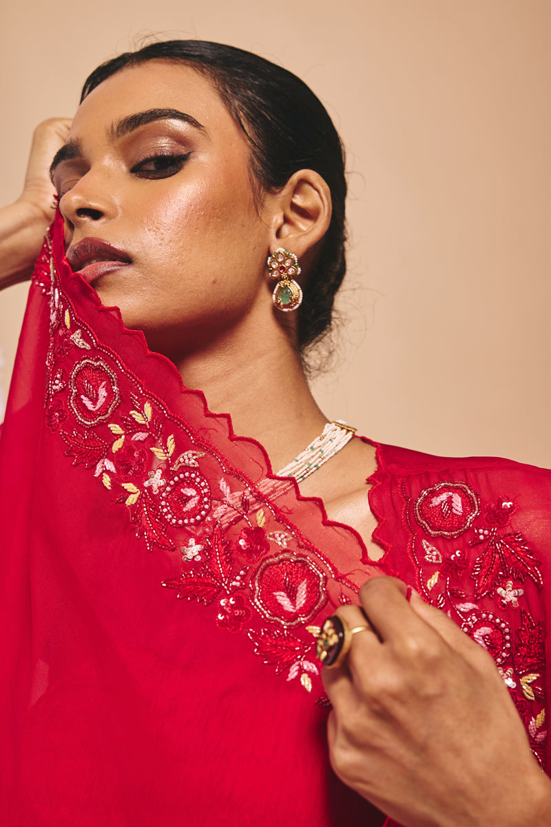 Surkh Sharara Set - S