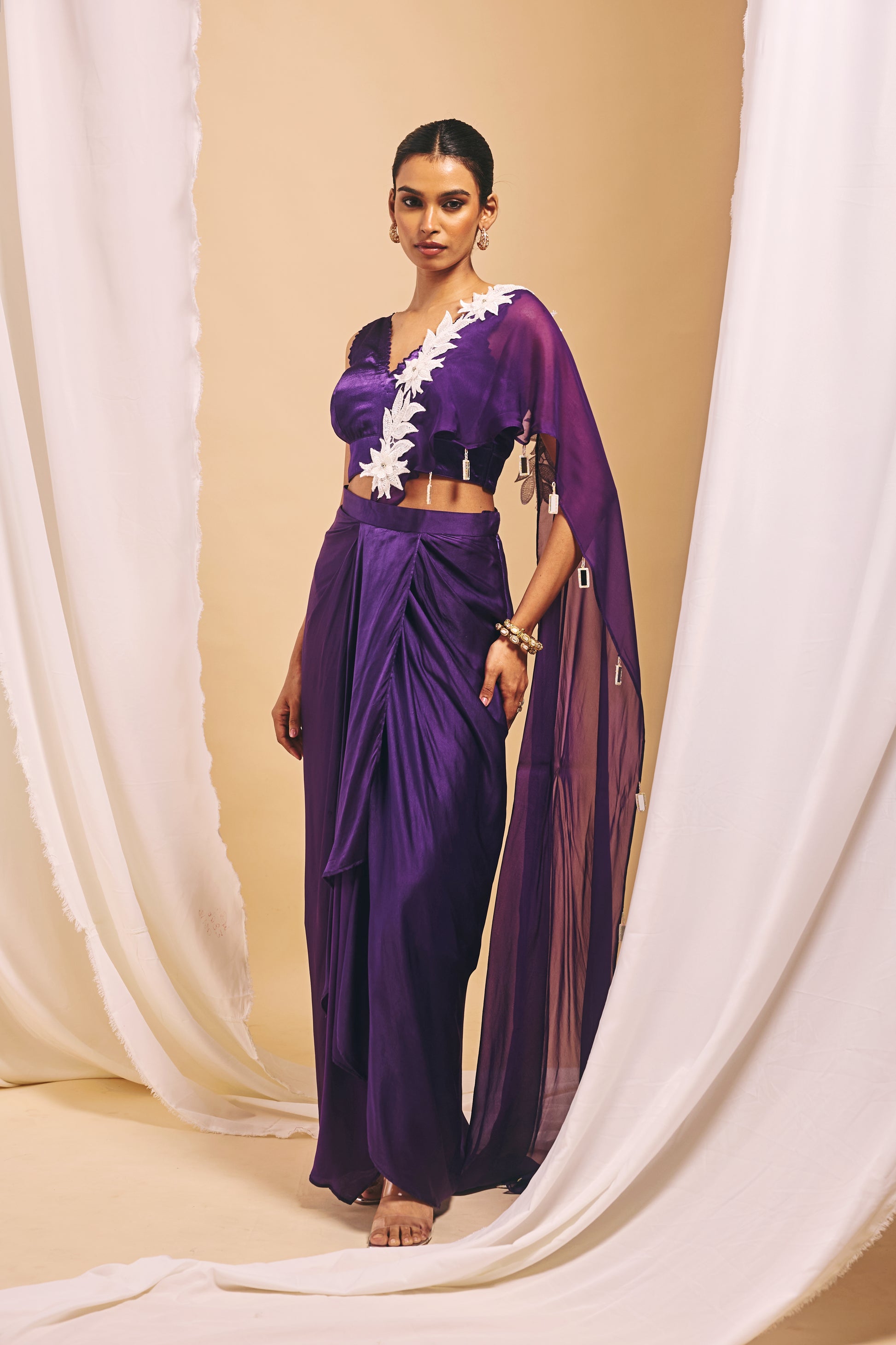 Regal Draped Skirt Set - XS
