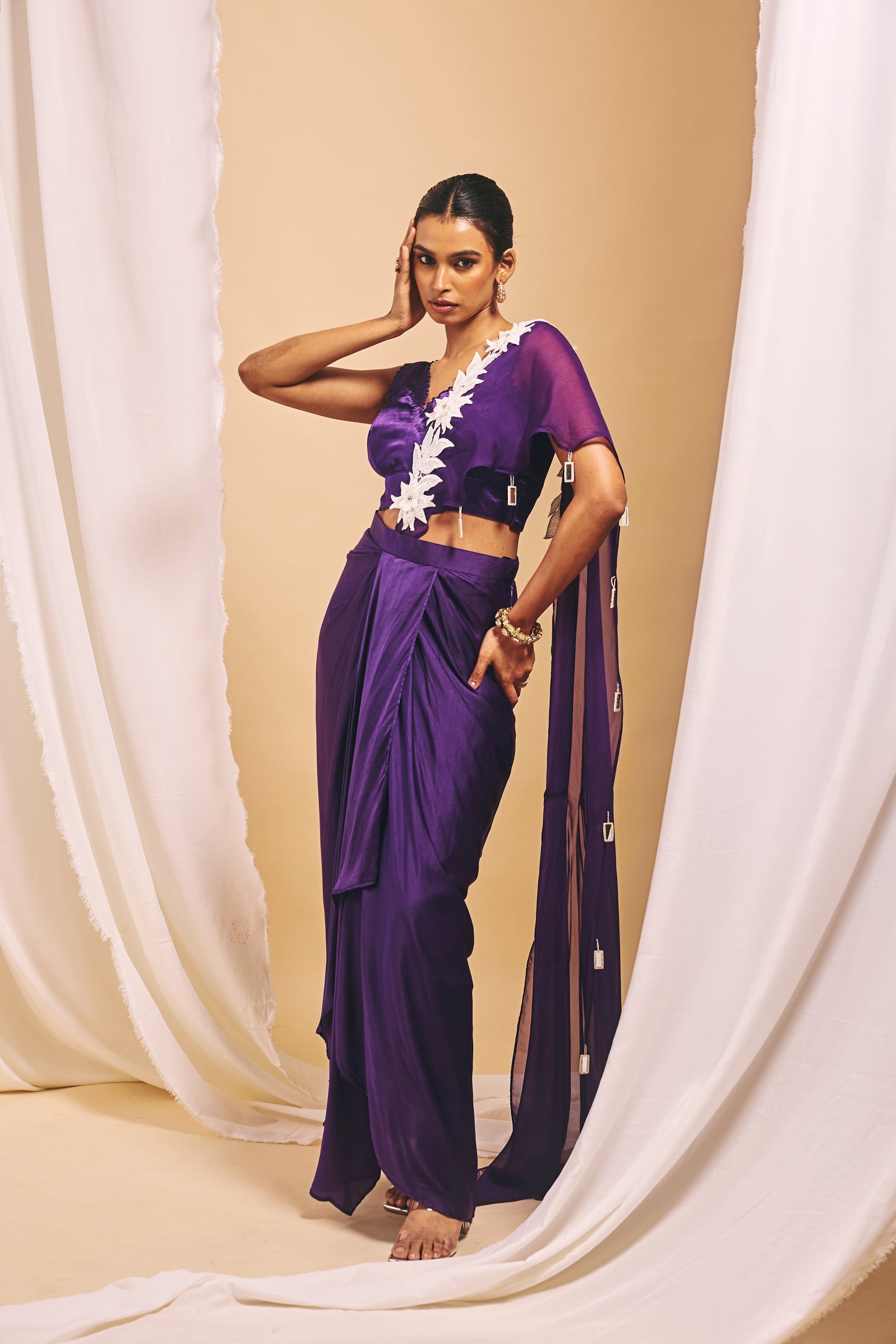 Regal Draped Skirt Set - S