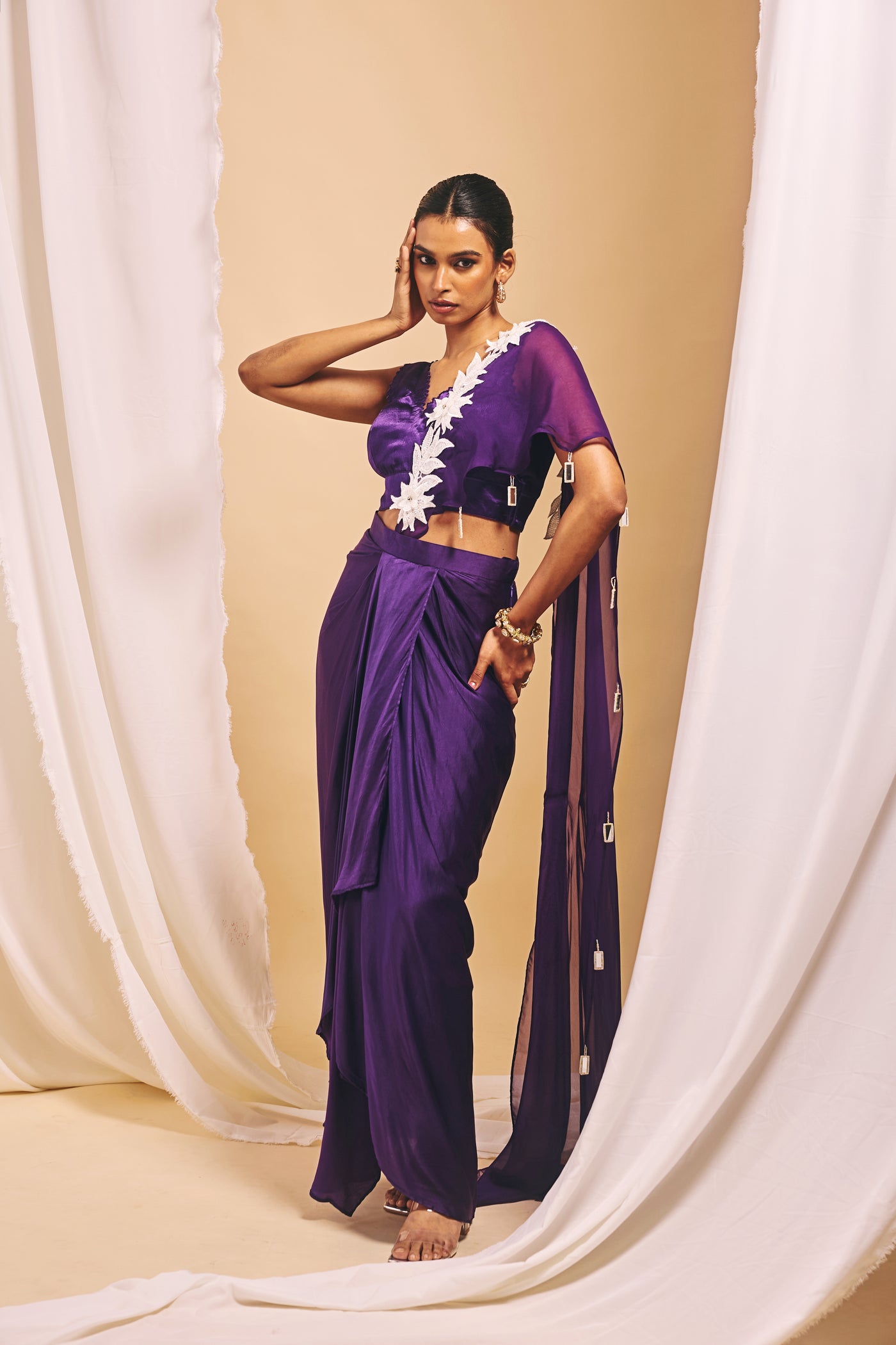 Regal Draped Skirt Set - S