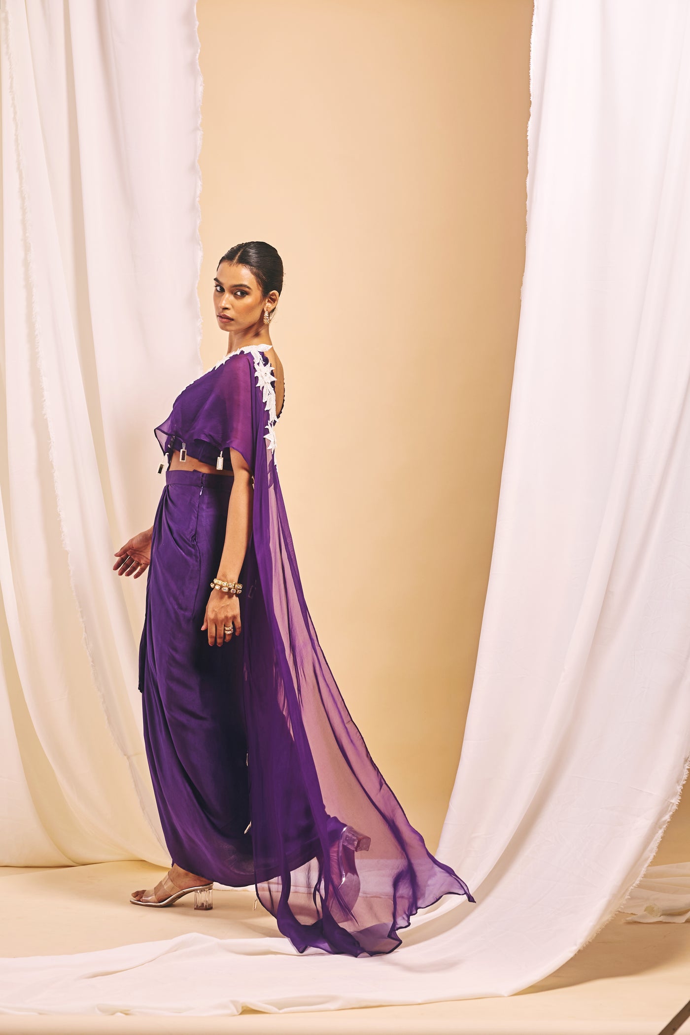 Regal Draped Skirt Set - 3XL