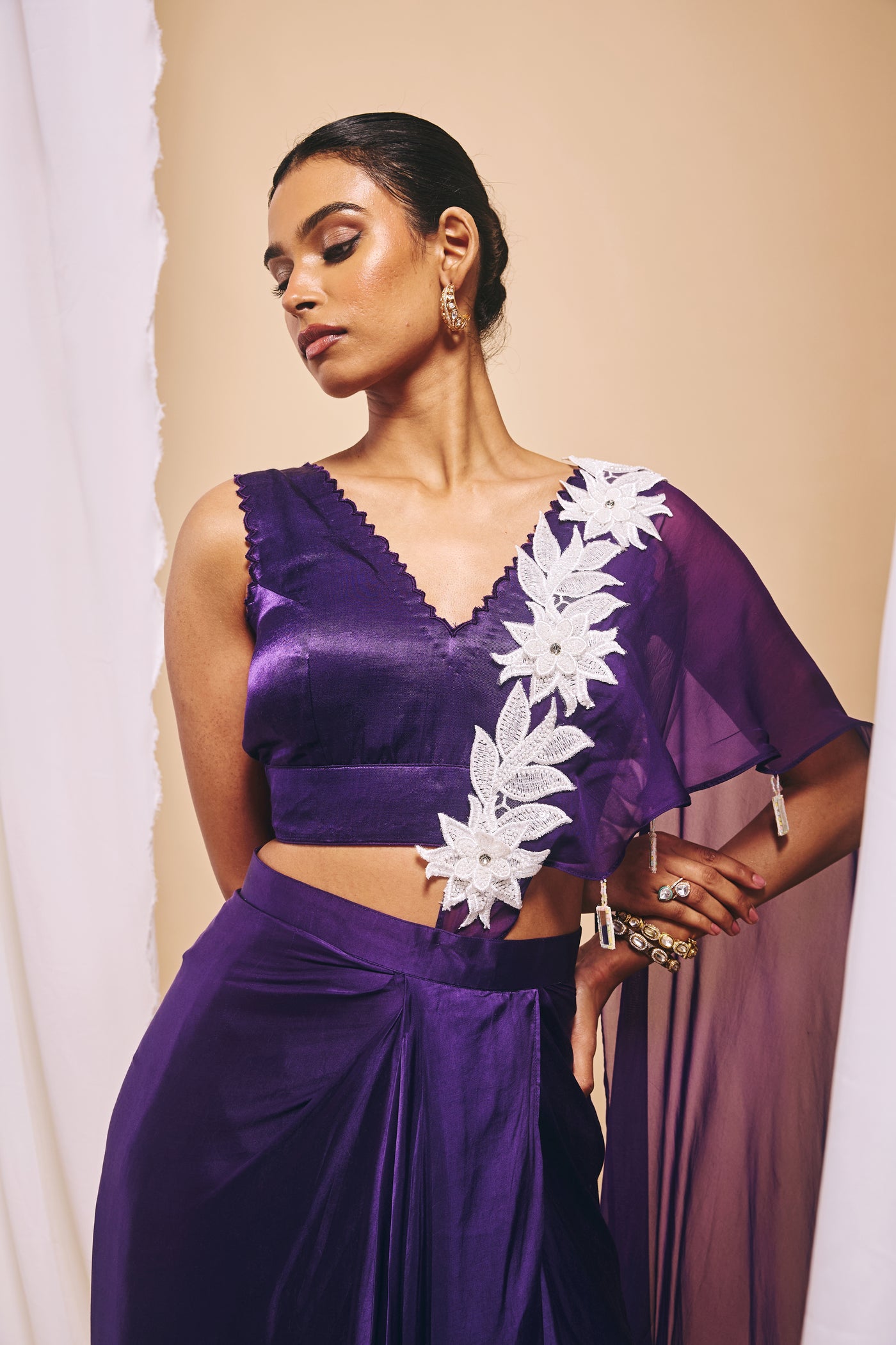 Regal Draped Skirt Set - 4XL