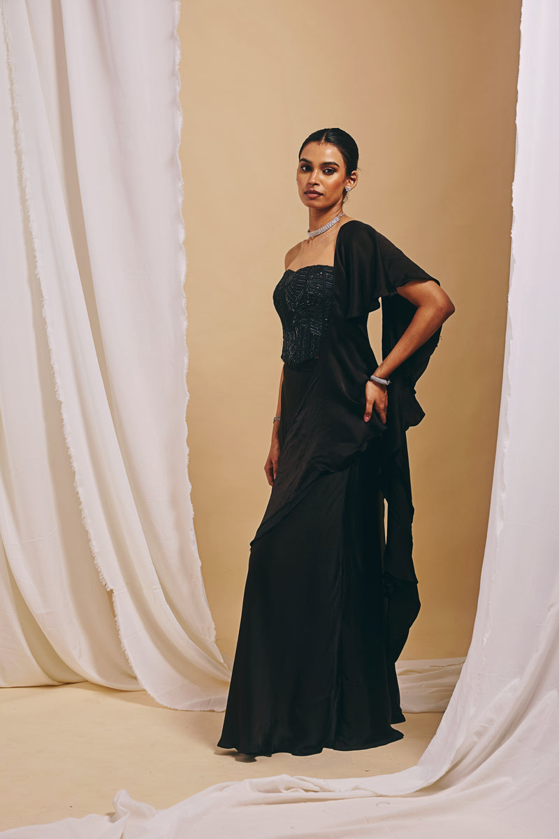 Ruhani corset saree set - L