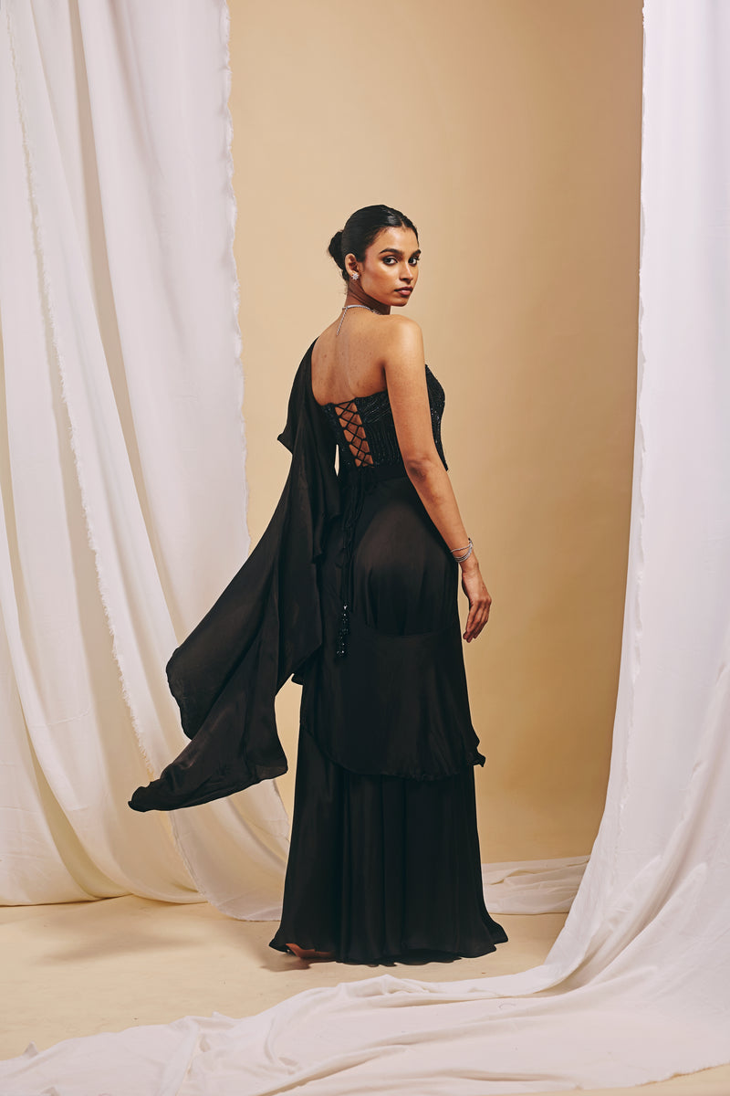 Ruhani corset saree set
